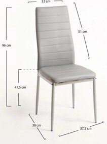 Zestaw 4 Krzese Lauter Ekoskóra