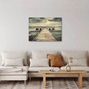 Obraz drewnianego molo na morzu (70x50 cm)