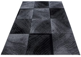 Dywan nowoczesny Plus Kwadraty szaro-czarny 120 cm x 170 cm
