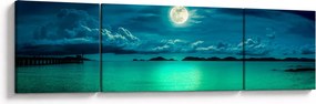 Obraz - Księżyc w pełni nad powierzchnią (170x50 cm)