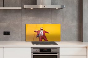 Szklany Panel Elegancja w Garniturze w Kratę