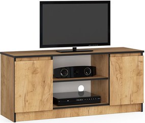 Szafka RTV AKORD Dąb Craft 120 cm 2 drzwi kolor Dąb Craft mat 2 półki 120x40x55 cm