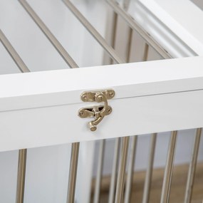 PawHut Klatka dla psa 2 drzwi Zamykana na klucz Kratka stalowa Biało Srebrna 80x50x565cm | Aosom PL