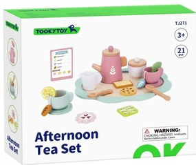 Tooky toy popołudniowa herbatka drewniany zestaw serwis