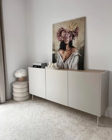 Komoda Desin 170 cm z metalowymi nogami - kaszmir / dąb nagano