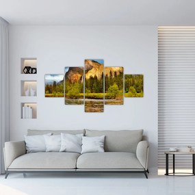 Obraz- Skały nad jeziorem (125x70 cm)