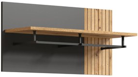 Wieszak z półką do przedpokoju grafit + dąb evok Z6-A27