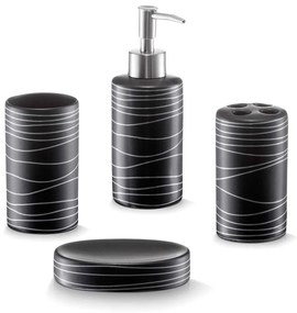 Ceramiczny zestaw akcesoriów łazienkowych - 4 sztuki w komplecie