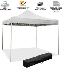 2 x 2 Biała składana altana pokryta wodoodpornym PVC