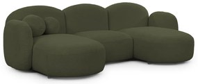 Zielony narożnik z materiału bouclé (w kształcie litery U) Orbit – Ropez