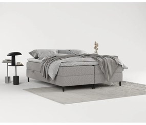 Szare łóżko boxspring ze schowkiem 180x200 cm Malte – Maison de Rêve