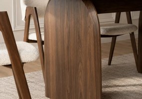 Stół owalny Maxim 190 cm orzech MDF nowoczesny stół do jadalni salonu stabilny design