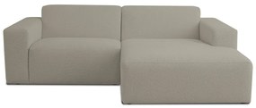 Jasnobrązowy narożnik z materiału bouclé (prawostronny) Roxy – Scandic