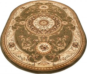 Zielony owalny dywan w stylu retro M0-H35