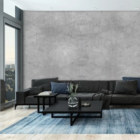 Fototapeta - Ilustracja kwiaty na betonie (196x136 cm)