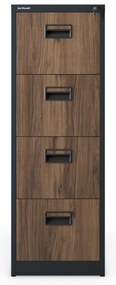 Metalowa szafa kartotekowa SARA V4, 460 x 1320 x 620 mm, Eco Design: antracytowa/ orzech
