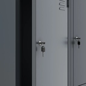 Szafa socjalna czterokomorowa Julia 80x45x185 cm antracyt