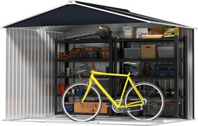 Outsunny Metalowy schowek na narzędzia z drzwiami przesuwnymi i oknami wentylacyjnymi, 277 x 195 x 192 cm, ciemnoszary