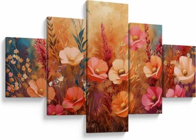Obraz - Kwiaty łąkowe, malarstwo (125x70 cm)