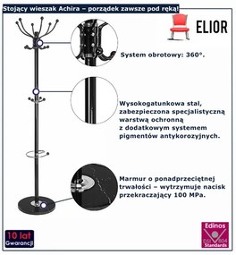 Wieszak czarny stojący na ubrania A0-G63