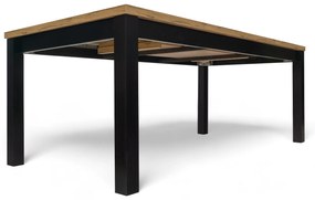 Stół rozkładany Werona 160-200x90 cm - dąb lefkas / czarne nogi