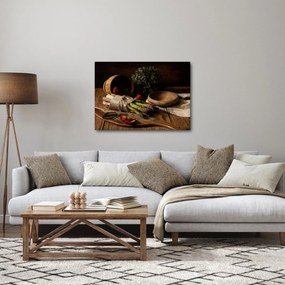 Obraz szparagów na stole (70x50 cm)