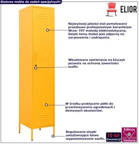Stalowa szafa gospodarcza z 4 półkami musztardowy H4-K45