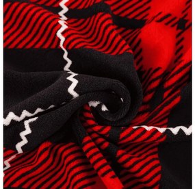 PrzytulneMieszkanie.pl PrzytulneMieszkanie.pl PrzytulneMieszkanie.pl Zestaw pościeli z mikropluszu + prześcieradło 90x200 cm ALBURY czerwone, pojedyncze łóżko