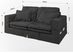 Czarna sofa 196 cm Nora – Ropez
