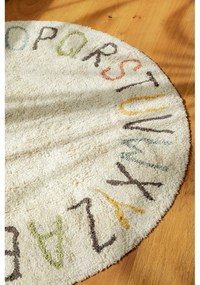 Kremowy bawełniany dziecięcy dywan do zabawy ø120 cm ABC Color and Letters – Lorena Canals