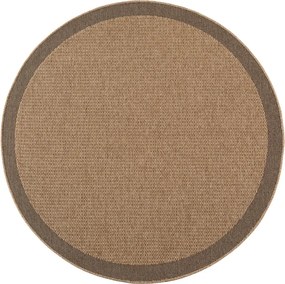 Dywan zewnętrzny Timber Ramka beżowy koło 120 cm x 120 cm