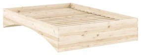 Łóżko dwuosobowe z litego drewna sosnowego bez zagłówka 140x200 cm w naturalnym kolorze Orbit – Karup Design