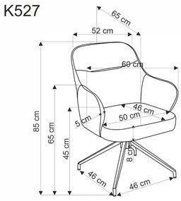 Krzesło tapicerowane K527 brązowe/beżowe obracane HALMAR