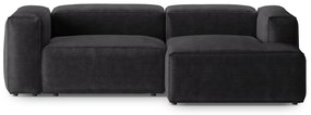 Ciemnoszary sztruksowy narożnik (prawostronny/z szezlongiem) Bergamo – Cosmopolitan Design
