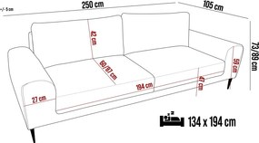 Sofa Kanapa CAPITOL 4 osobowa z funkcją spania i pojemnikiem WERSAL