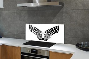Szkło do Kuchni na Ścianę Lustrzane Odbicie Zebry