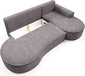 Narożnik MOLLY Prawostronny z funkcją spania, wolnostojący tkanina ABRIAMO 07 Szary