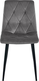 Ciemnoszare krzesło pikowane welurowe K8-L83