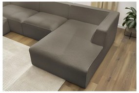 Brązowy narożnik modułowy z materiału bouclé (lewostronny/w kształcie litery U) Megeve – Bobochic Paris