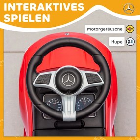 AIYAPLAY Mercedes-Benz C-Class jeździk z klaksonem, dźwiękami silnika, schowkiem, dla dzieci 18-36 Monate, czerwony | Aosom PL