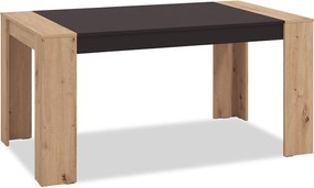 Stół jadalniany 154x90x75 cm naturalny czarny