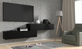 Czarna ścienna szafka rtv 140 cm - Falmi