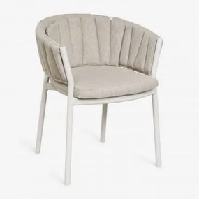 Zestaw 2 Krzeseł Ogrodowych Z Podłokietnikami Z Aluminium I Tkaniny Roderise Tkaniny Piaskowy Brąz - Sklum