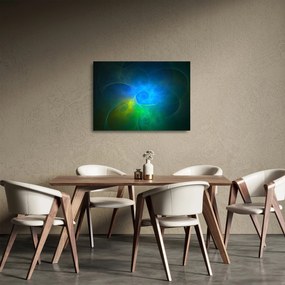 Obraz na szkle - niebieska abstrakcja (70x50 cm)