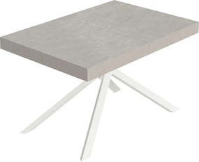 Stół rozkładany Niket kaszmirowy 120/224x90 cm z białymi nogami
