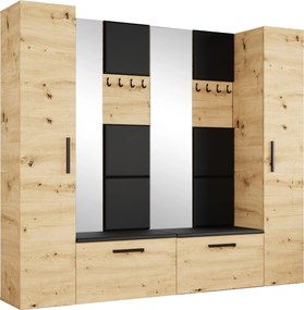 Masseno Garderoba MODULO 241,2/204/40 cm do Przedpokoju Nowoczesna Dąb Artisan