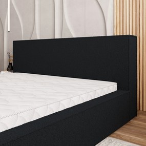 Masseno Łóżko Tapicerowane CELORA z pojemnikiem na pościel 200x200 cm - Czarny, QUELLE 100