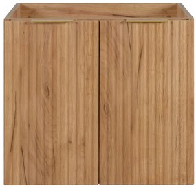 Dwudrzwiowa ryflowana szafka do łazienki 60 cm dąb craft złoty A3-G44