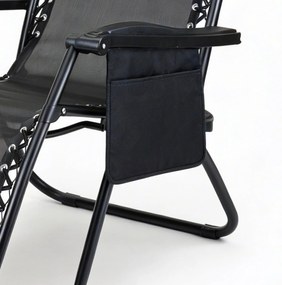 Zestaw 2 składanych leżaków ogrodowych Malibu TDC2502, kolor czarny