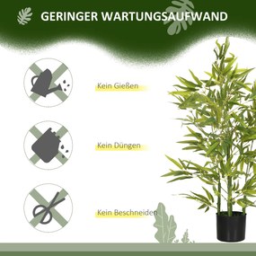 HOMCOM Sztuczne Drzewo, Sztuczna Roślina, 5 Gałązek, 504 Liście, Wytrzymała Doniczka, Plastik